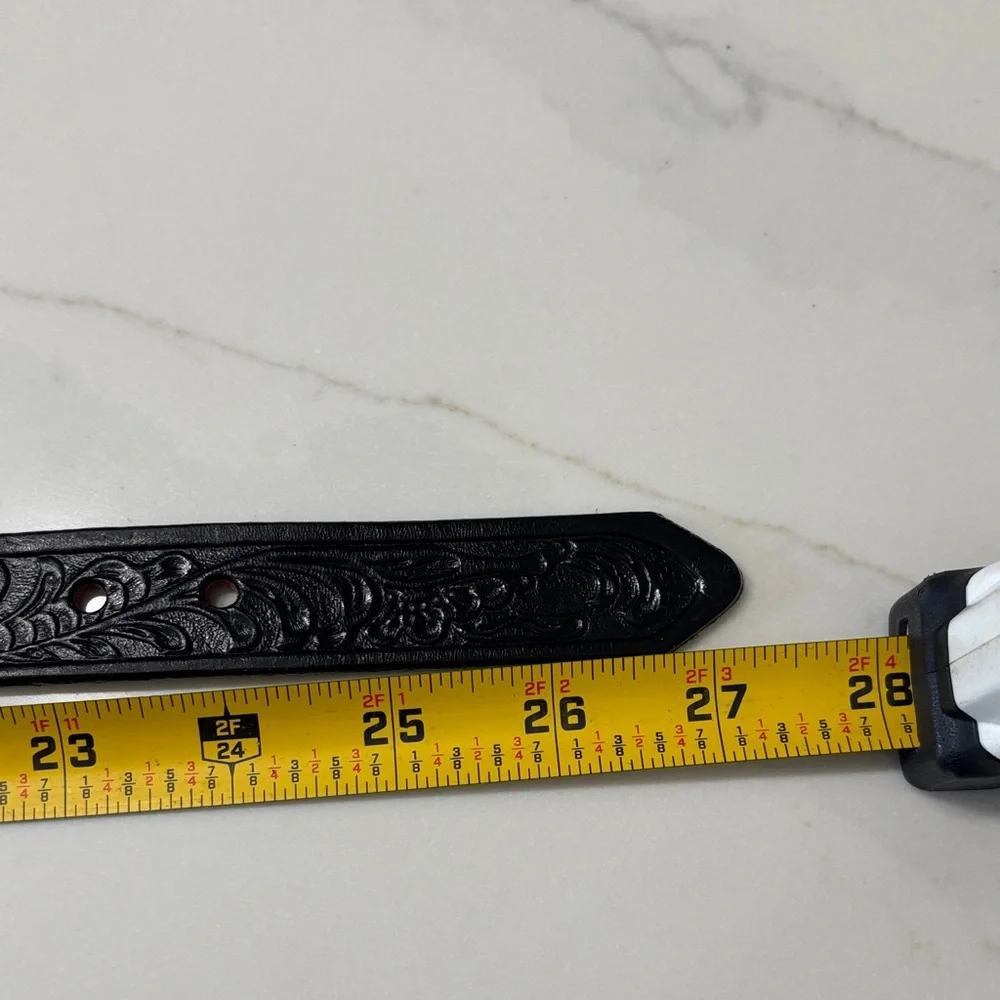 Justin Black Belt with Silver and Gold Buckle